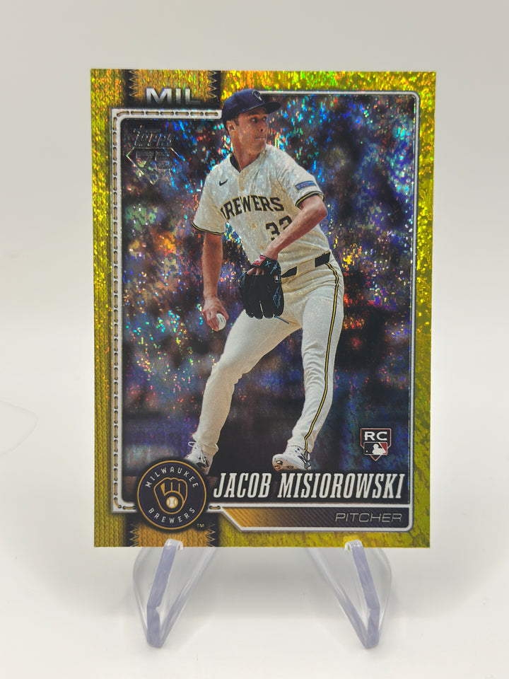 2026 Topps Series 1 Jacob Misiorowski #10 Yellow Holo Foil /399 RC