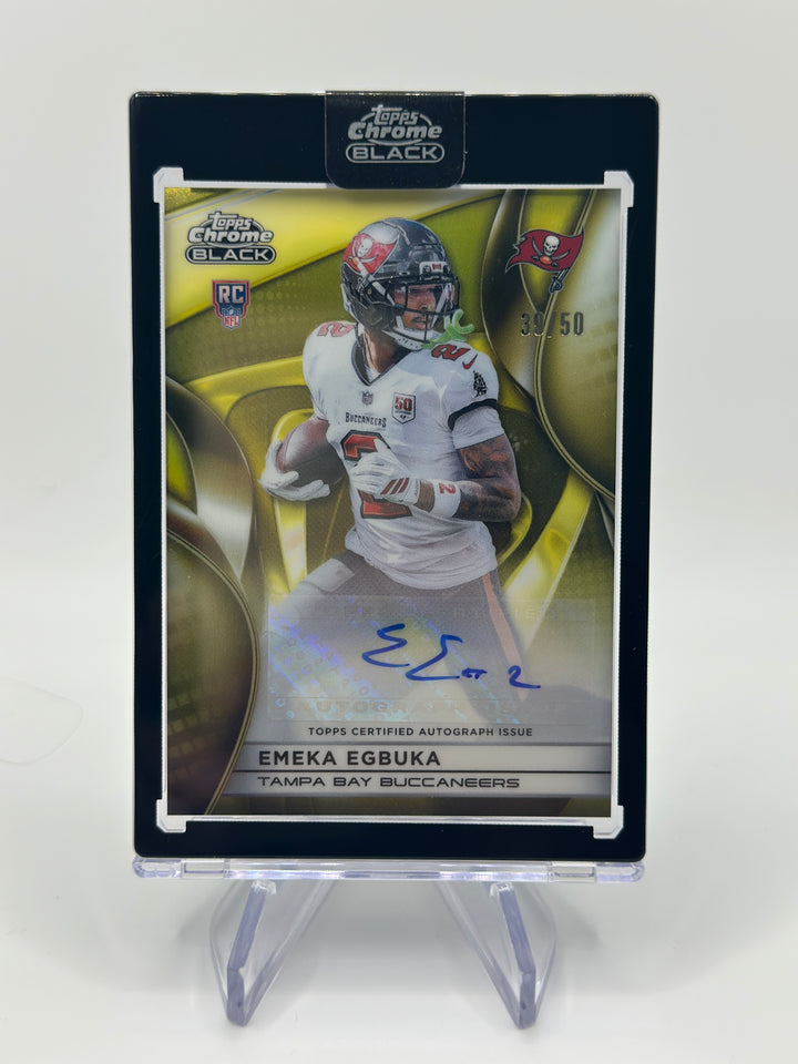 2025 Topps Chrome Black Emeka Egbuka Gold Auto /50 #RAU-EE