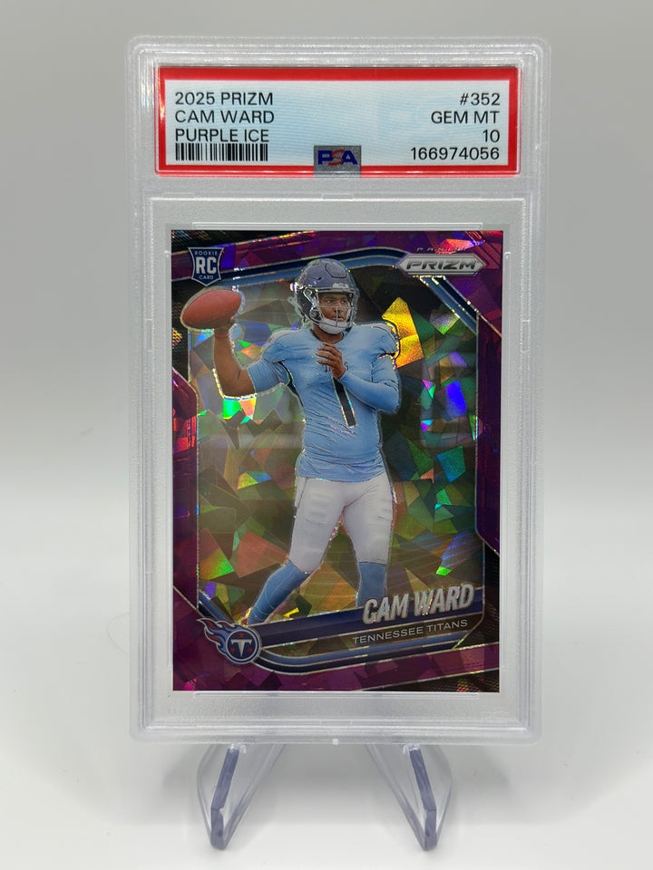 2025 Prizm Cam Ward Purple Ice /225 #352 PSA 10