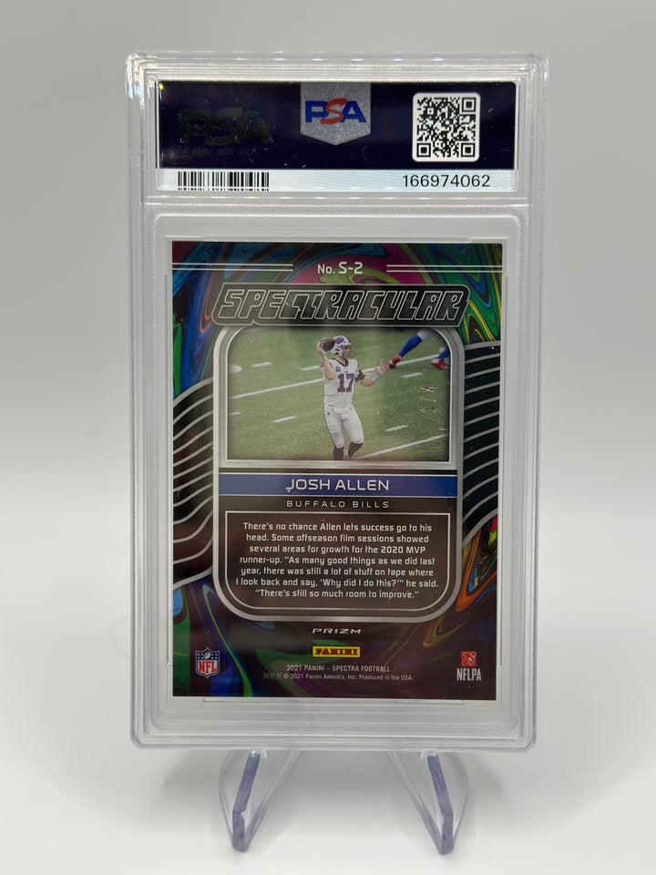 2021 Panini Spectra Josh Allen Spectracular Marble /4 #S2 PSA 9