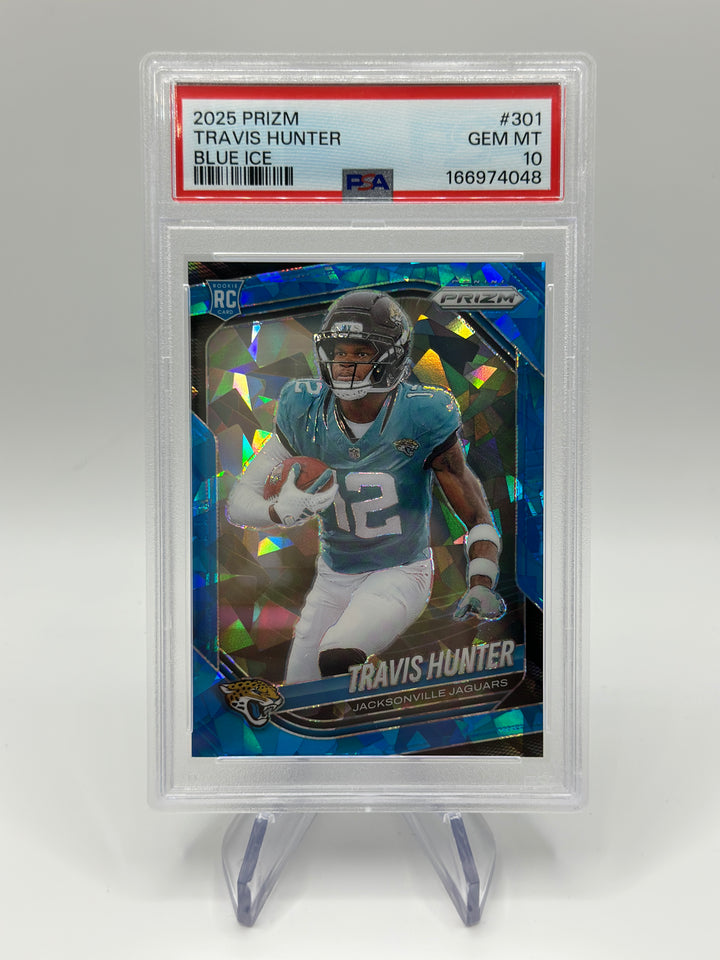 2025 Travis Hunter Blue Ice /99 PSA 10