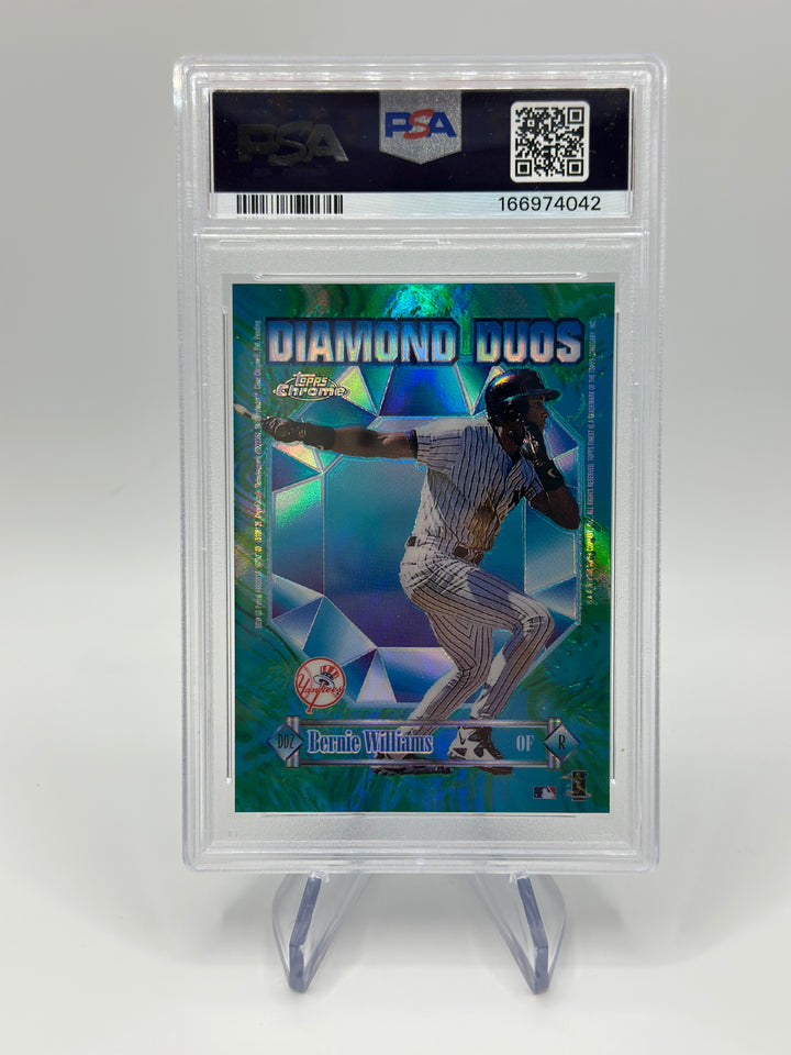 1997 Topps Chrome Derek Jeter Bernie Williams Diamonds Duos Refractor PSA 8