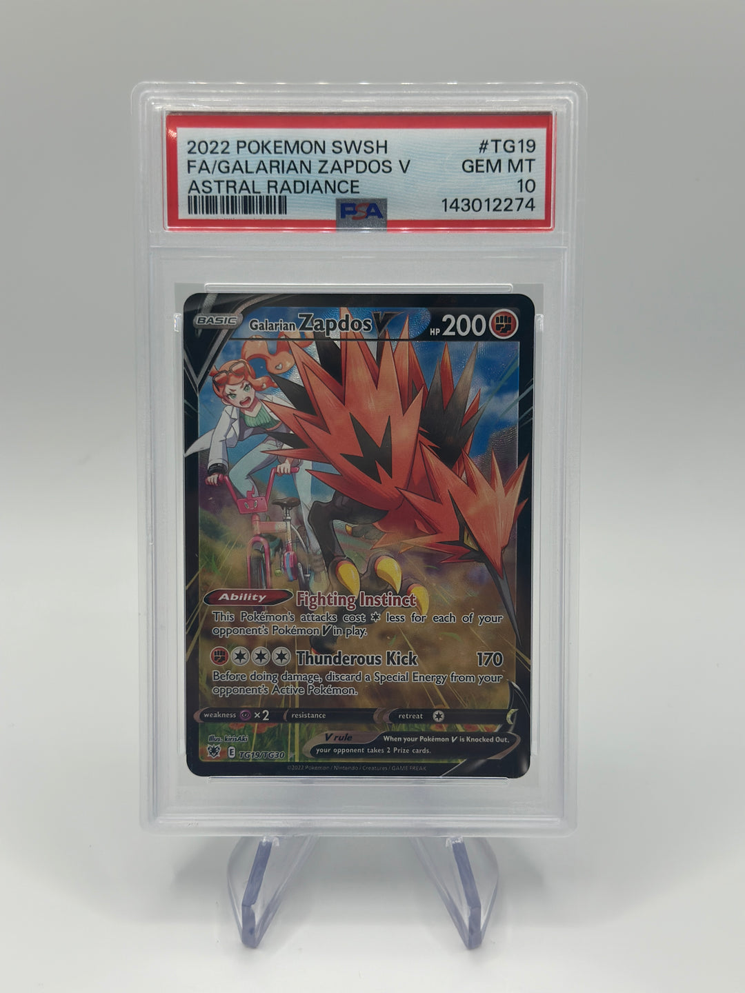 2022 Pokémon Galarian Zapdos V TG19/TG20 PSA 10