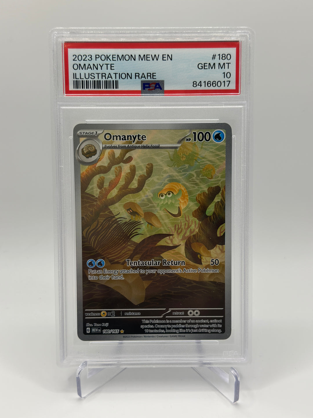 2023 Pokémon Mew EN Omanyte IR #180 PSA 10
