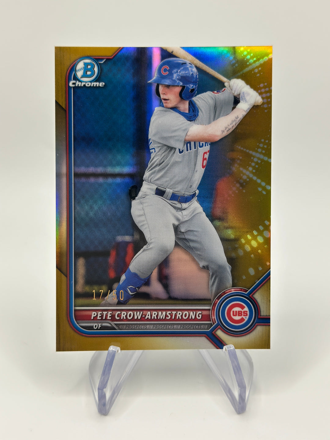 2022 Bowman Chrome Pete Crow Armstrong Gold /50