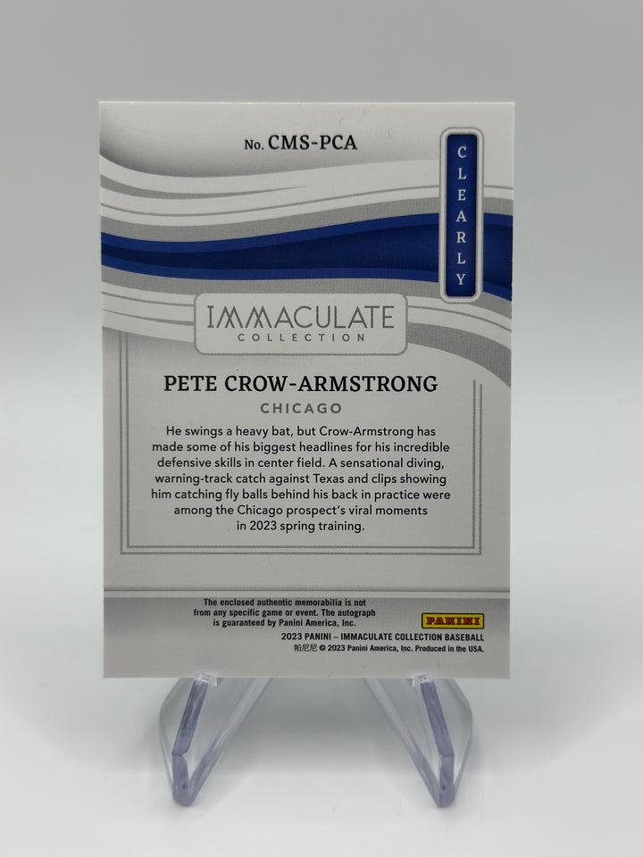 2023 Immaculate Pete Crow Armstrong patch Auto /99