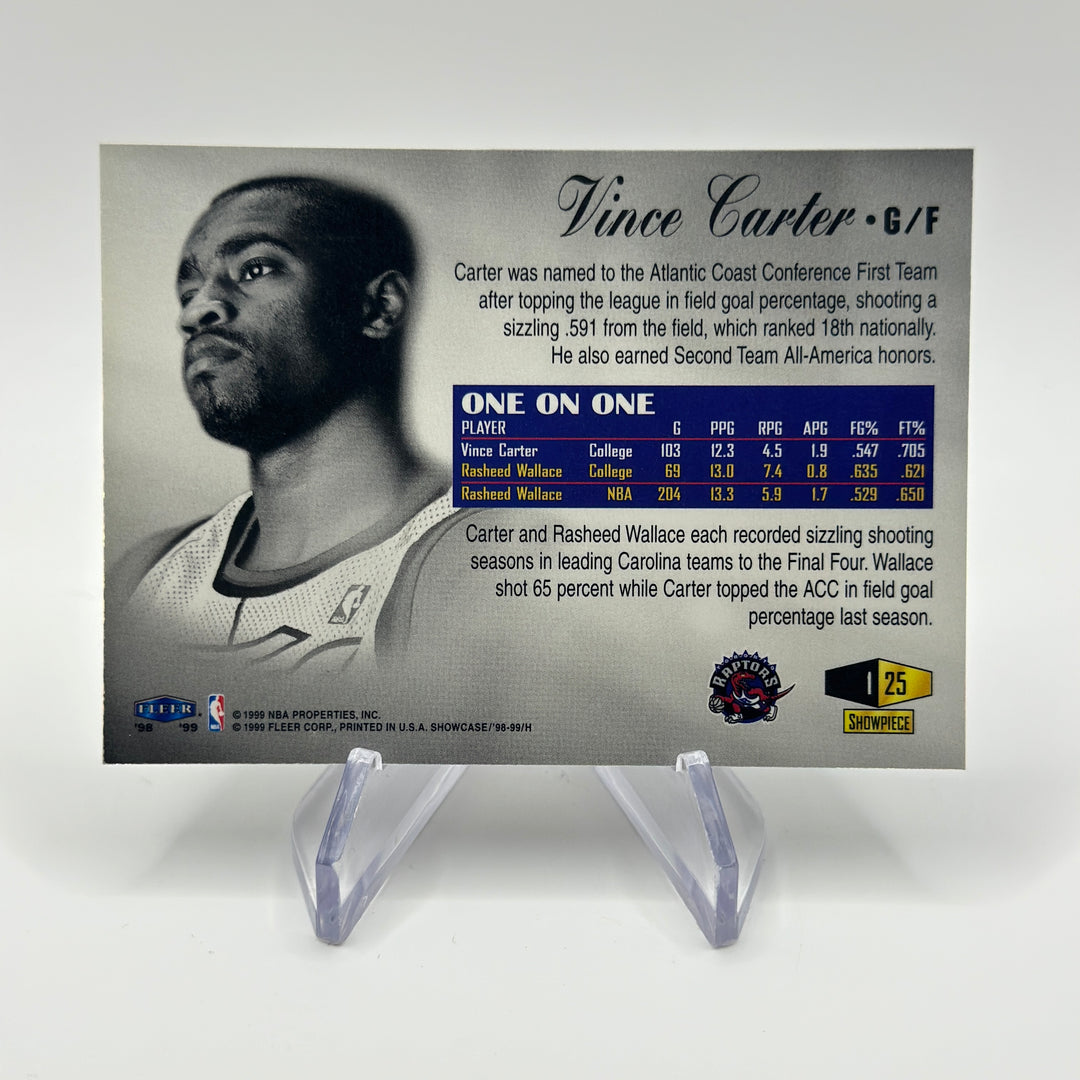 1998-99 Fleer Flair Showcase Vince Carter Row 1 Showpiece #25 SP /1500 Raptors