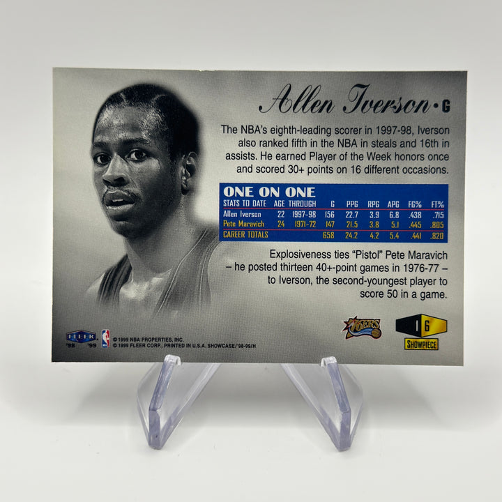 1998-99 Fleer Flair Showcase Allen Iverson Row 1 Showpiece #6 SP /1500 76ers