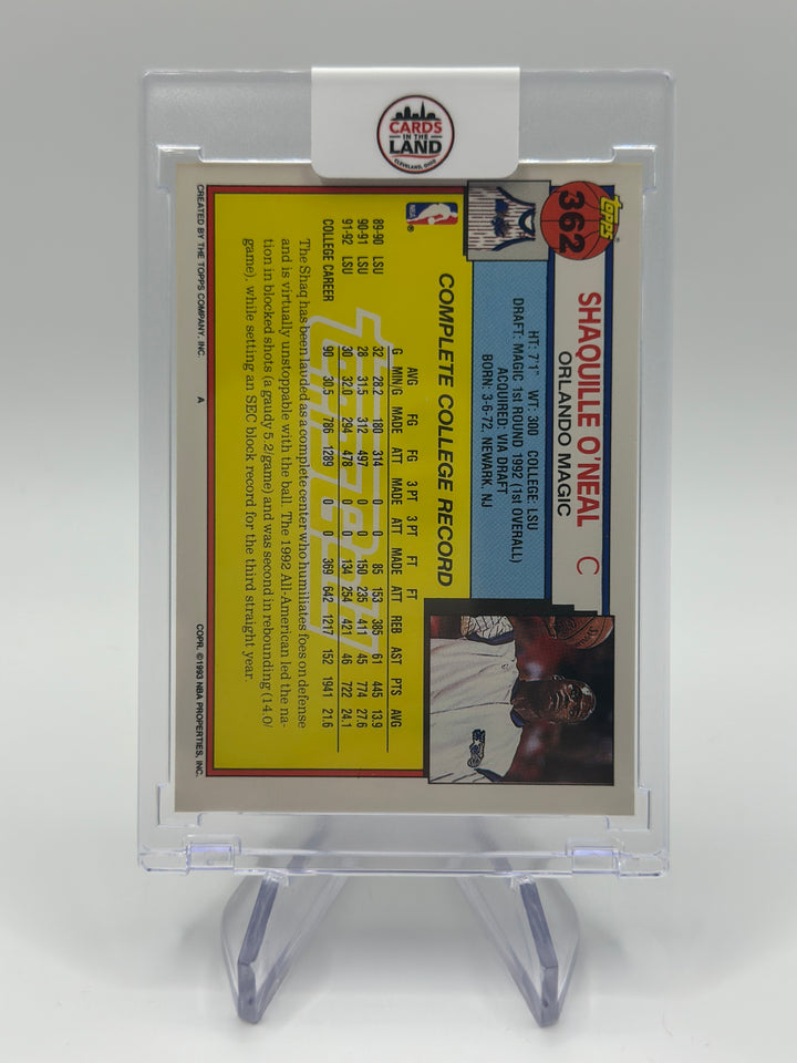 992-93 Topps Shaquille O'Neal #362G Gold Foil RC Rookie Card ‘92 Draft Pick