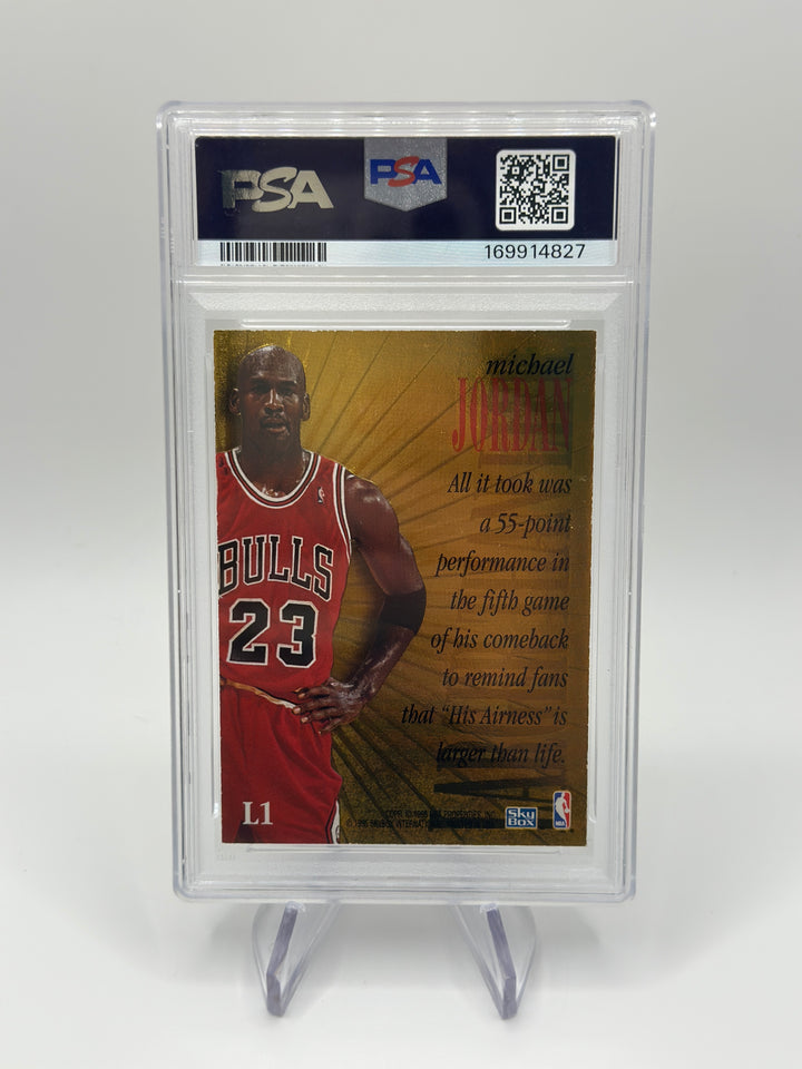 1995 Skybox Premium Michael Jordan Larger Than Life # L1 PSA 4
