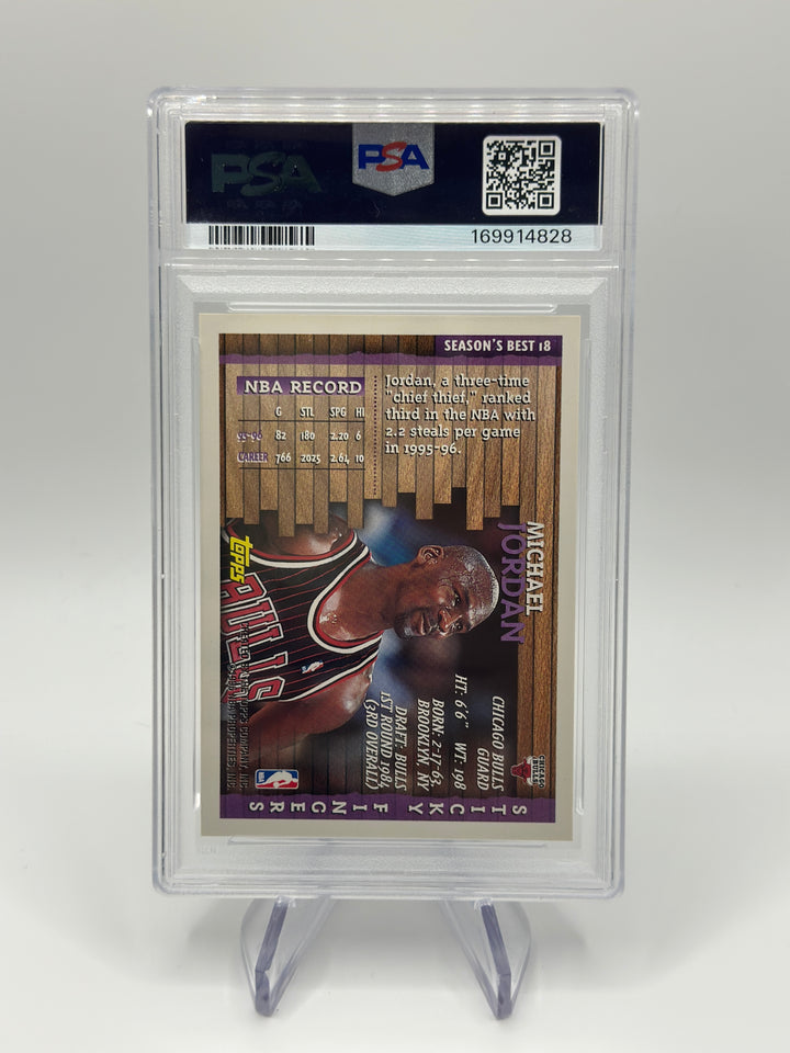 1996 Topps Michael Jordan Seasson's Best Sticky Fingers #18 PSA 6.5