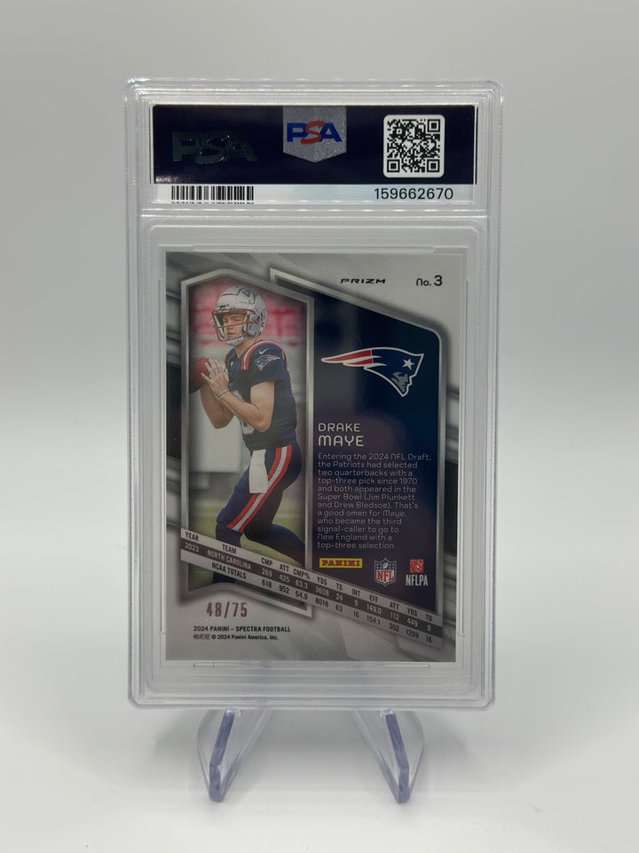 2024 Spectra Drake Maye Hyper /75 #3 PSA 10