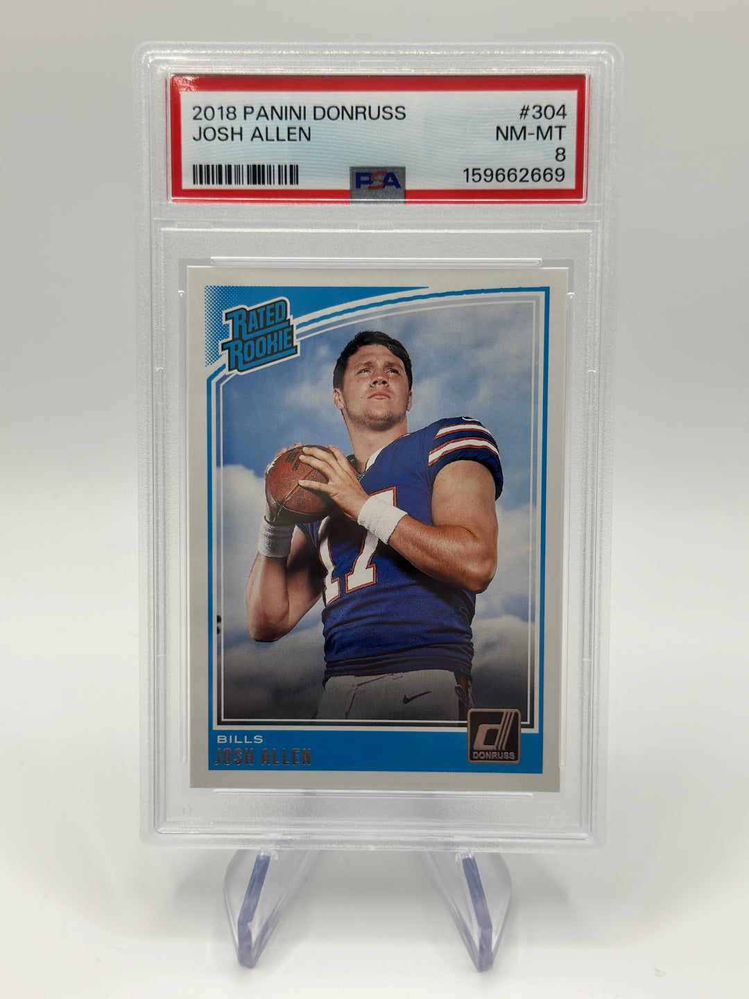 2018 Donruss Josh Allen Rated Rookie #304 PSA 8
