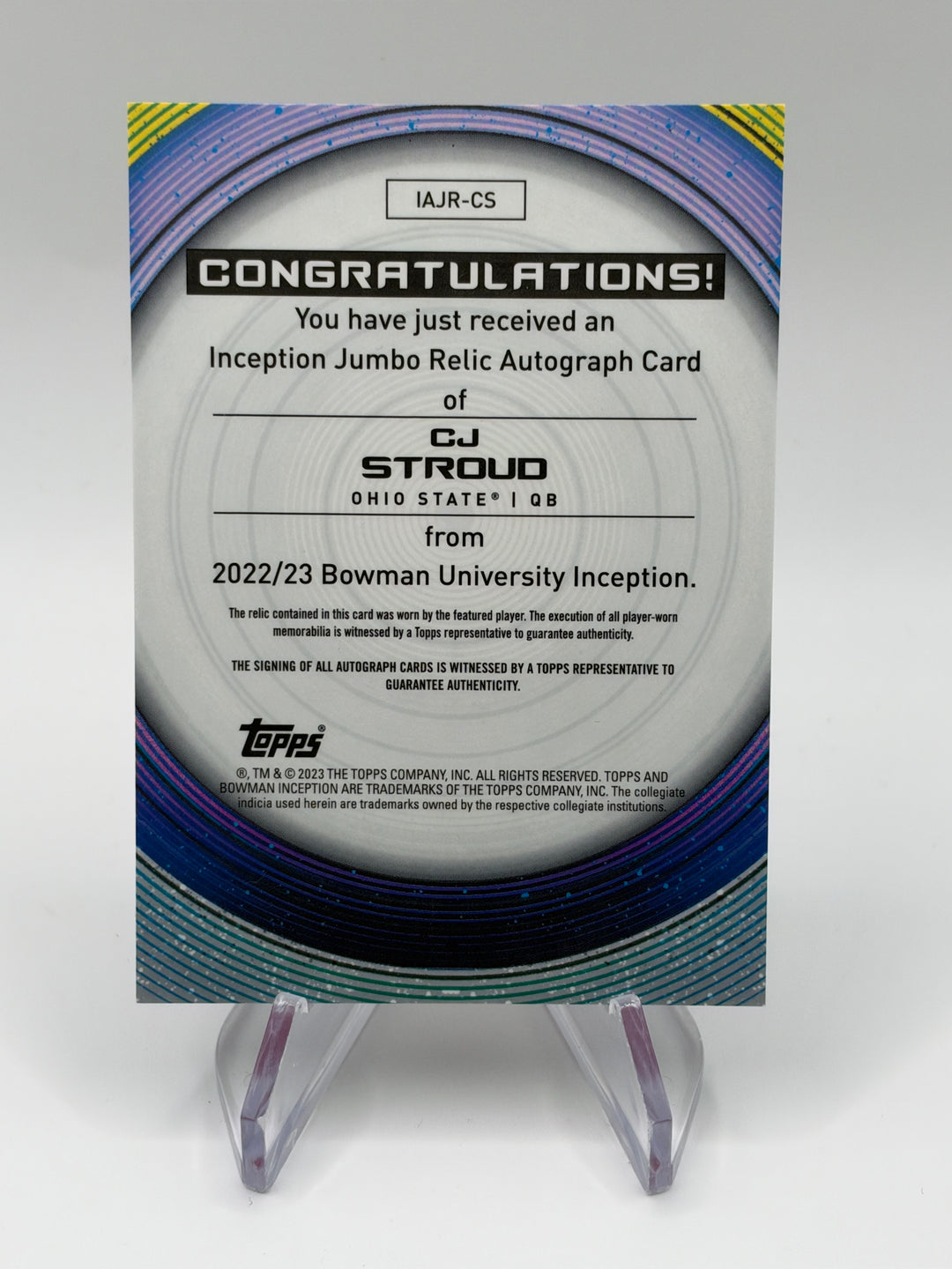 2022-23 Bowman U Inception CJ Stroud Auto /199 #IAJR-CS