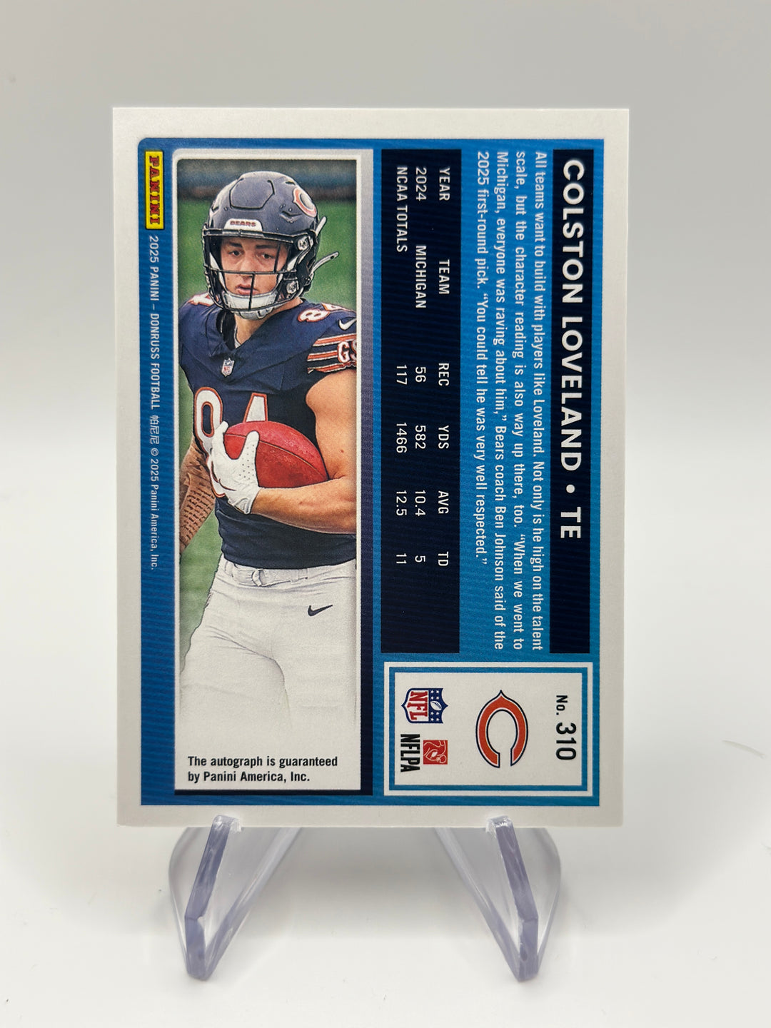 2025 Donruss Colston Loveland Orange Auto #310