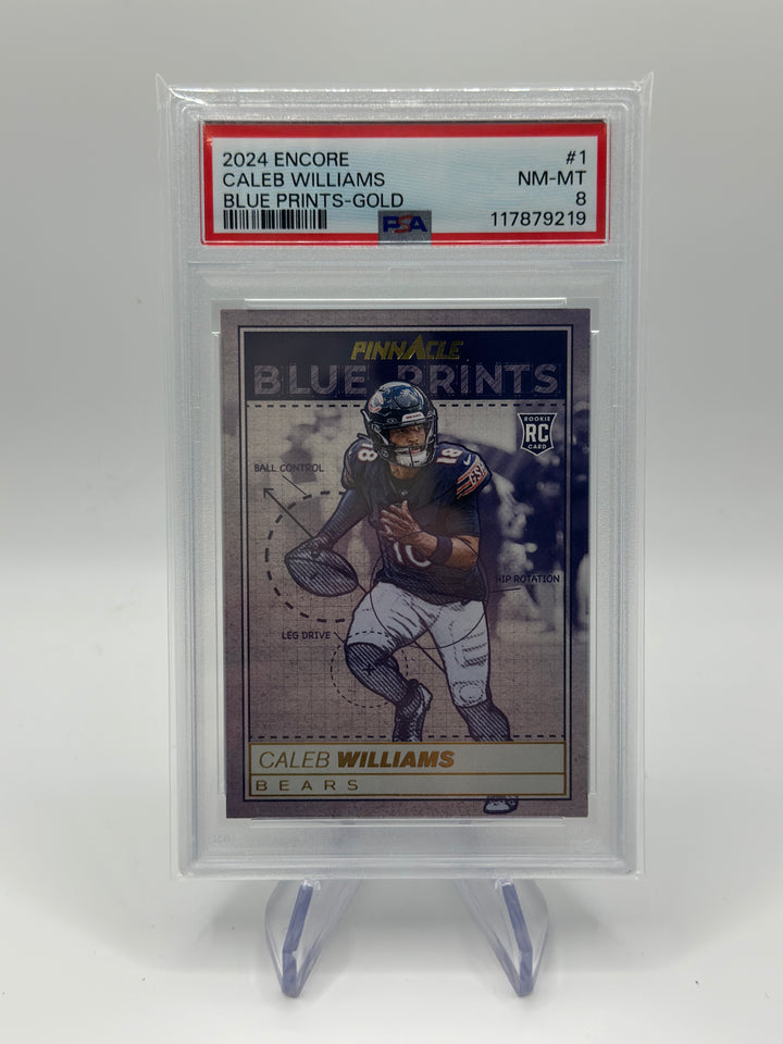 2024 Encore Caleb Williams Blue Prints Gold /10 #1 PSA 8