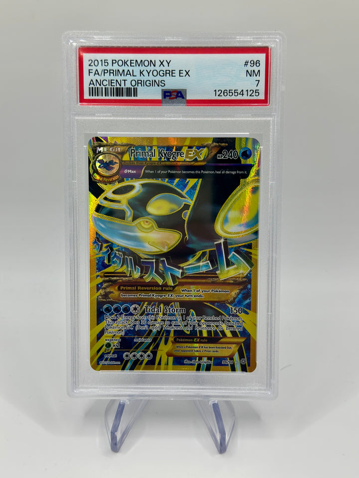 2015 Pokémon XY Primal Kyogre EX Ancient Origins 96/98 PSA 7