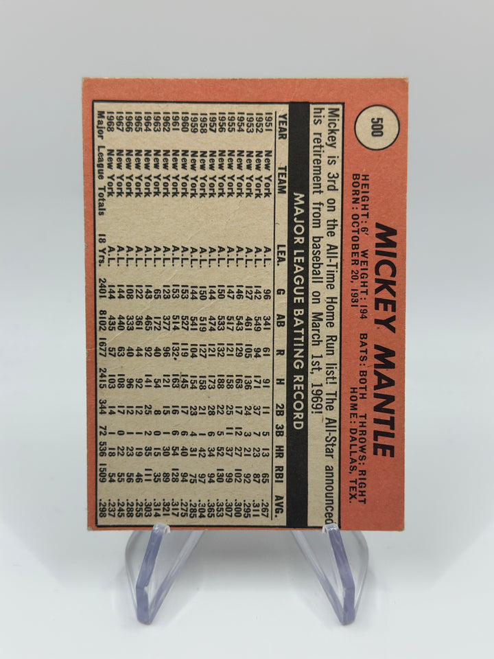 1969 Topps Mickey Mantle #500