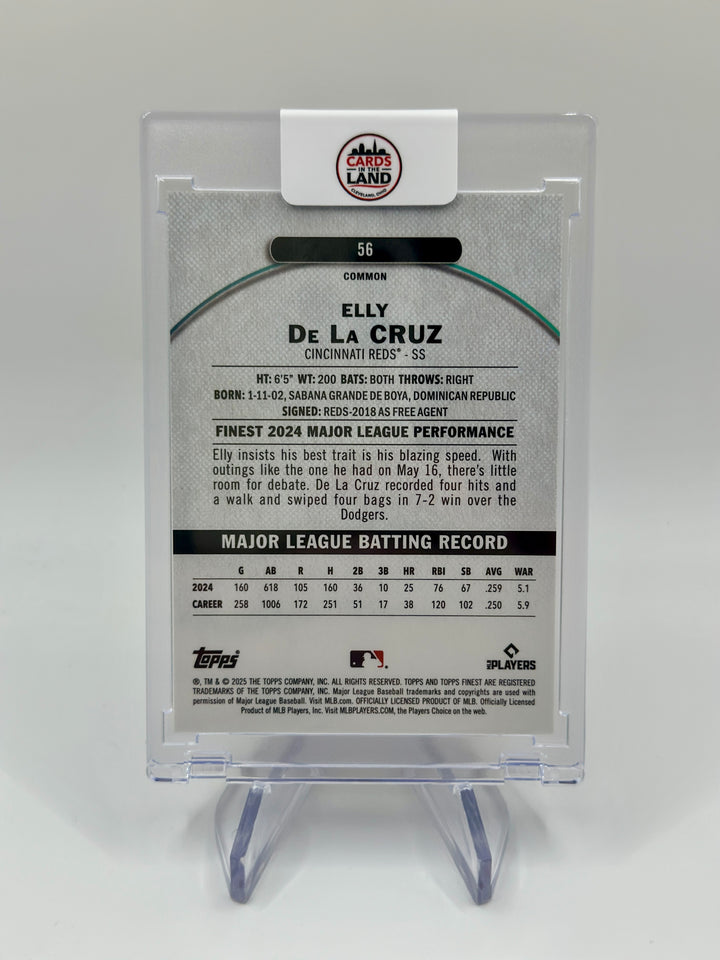 2025 Topps Finest Elly De La Cruz #56 Red Refractor /10