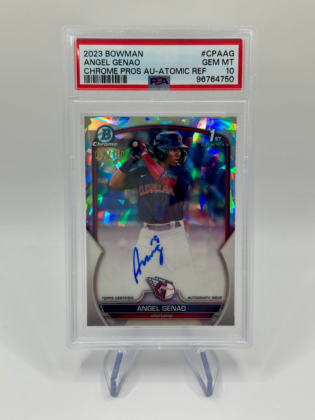 2023 Bowman Chrome Angel Genao 1st Auto /100 #CPAAG PSA 10