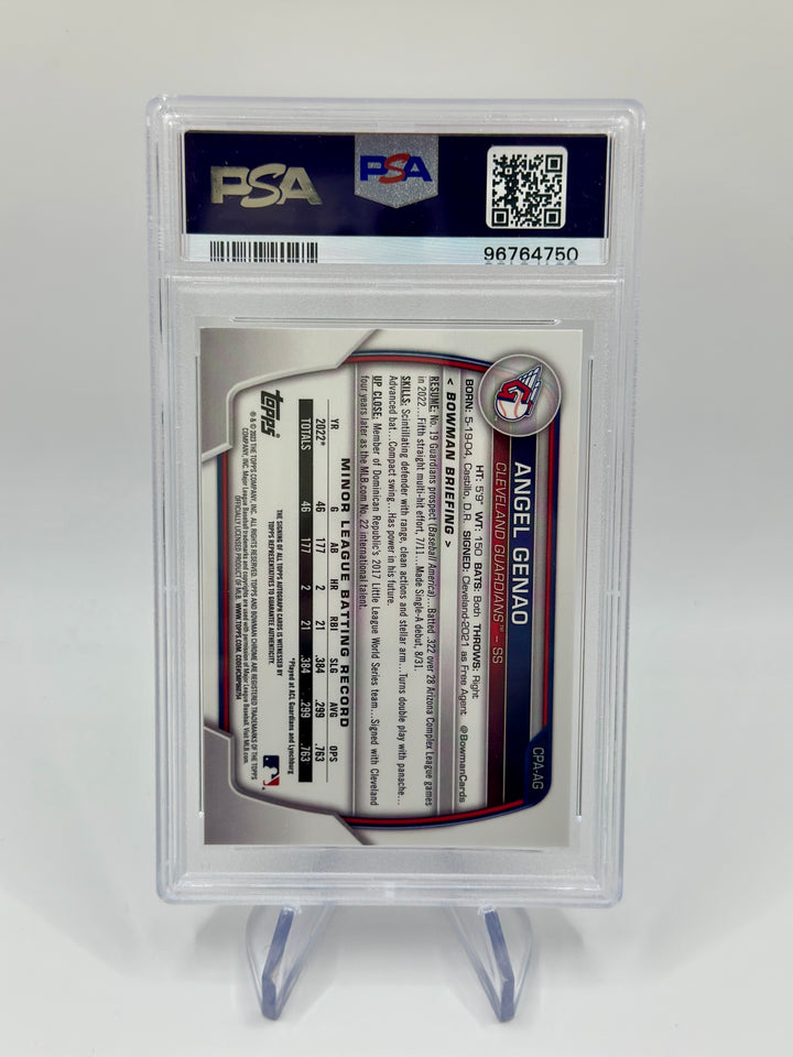 2023 Bowman Chrome Angel Genao 1st Auto /100 #CPAAG PSA 10