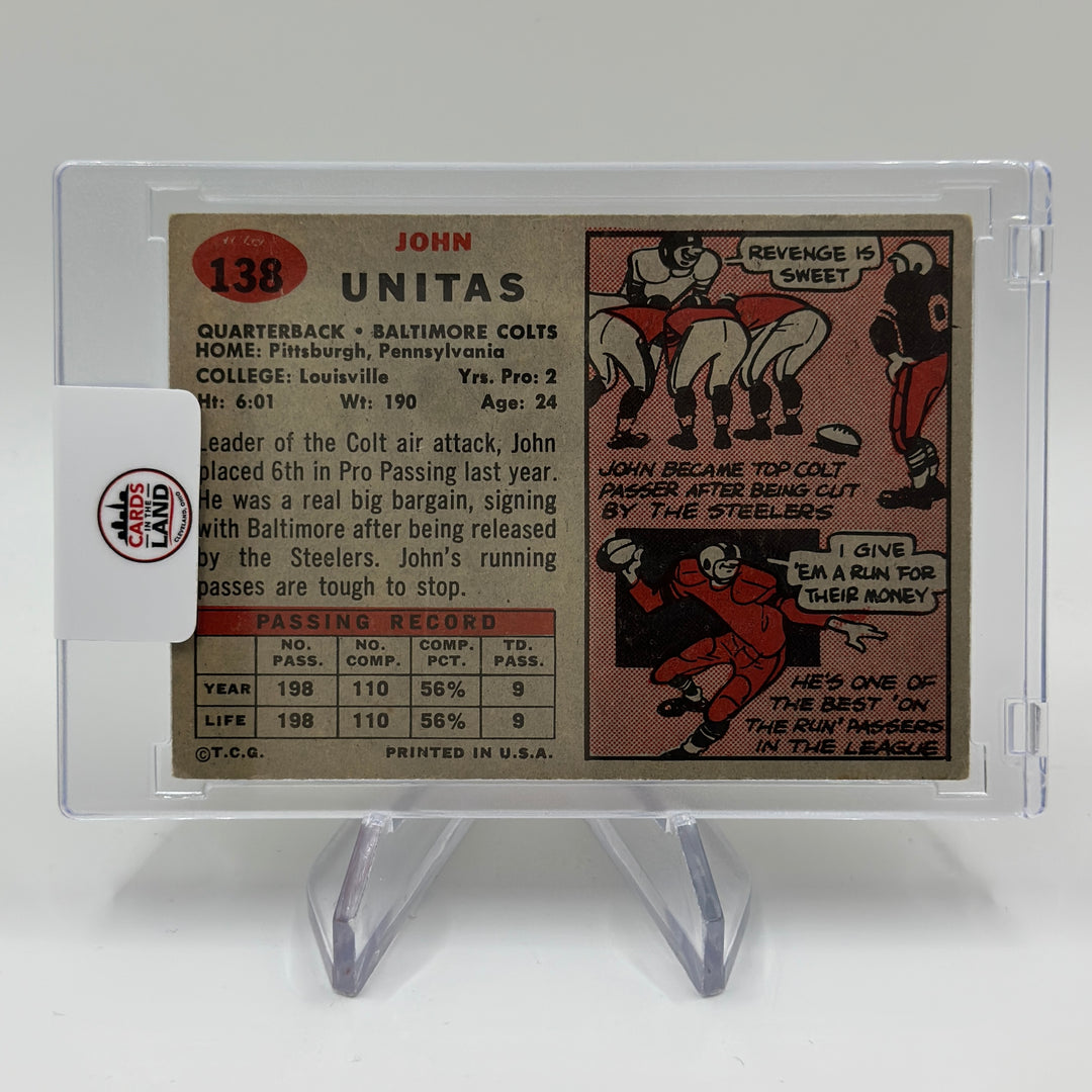 1957 Topps Football #138 Johnny John Unitas RC