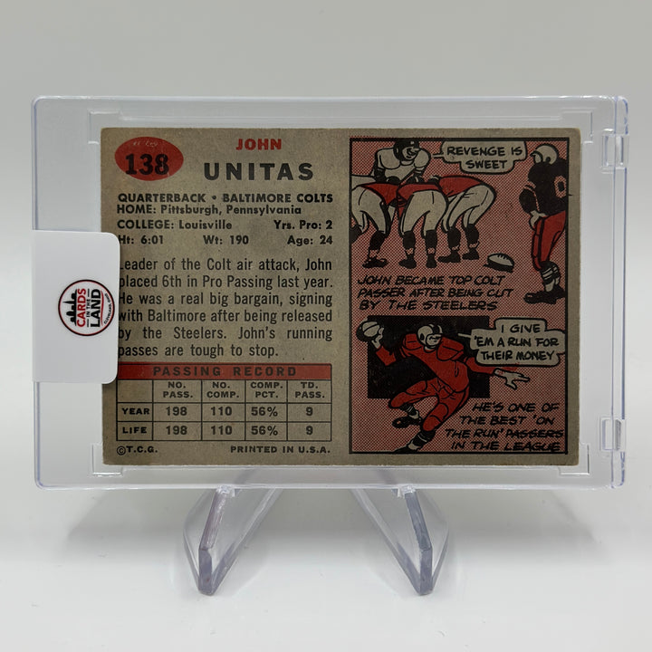 1957 Topps Football #138 Johnny John Unitas RC