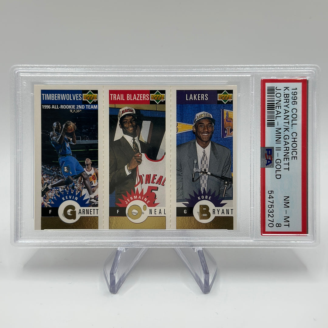 1996 UD Collectors Choice K. Bryant K. Garnett J. O'Neal Mini II PSA 8