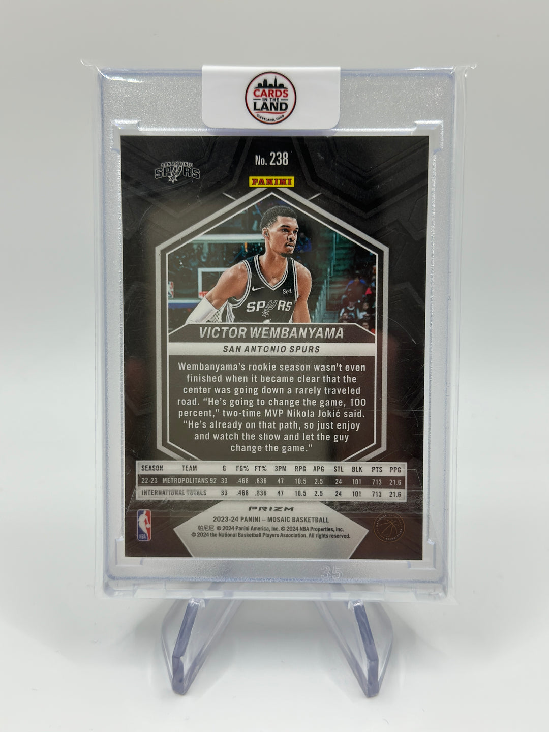 2023-24 Panini Mosaic Victor Wembanyama RC #238 Choice Red & Green Mosaic