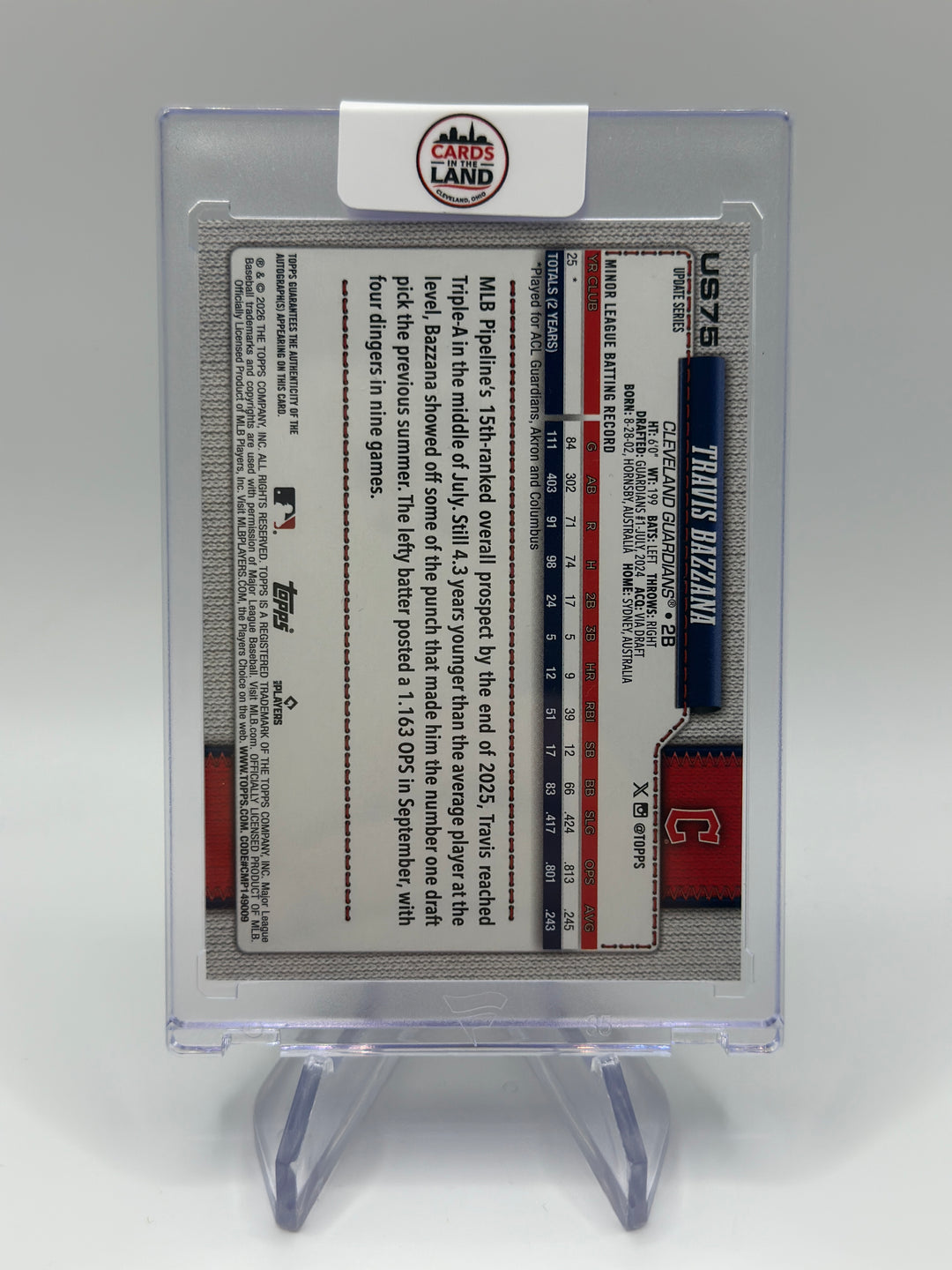2026 Topps Update Series Travis Bazzana Auto #US75