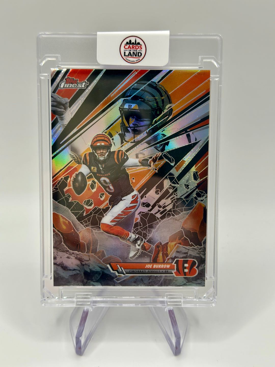2025 Topps Finest Joe Burrow Smashing Though ST-5