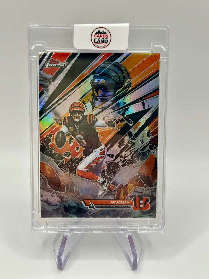 2025 Topps Finest Joe Burrow Smashing Though ST-5