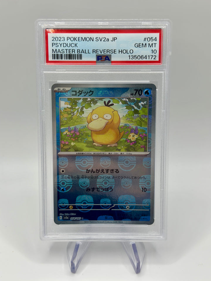 2023 Pokémon Psyduck Master Ball Reverse Halo Japanese 54/165 PSA 10