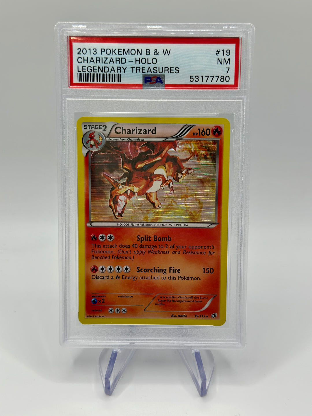 2013 Pokémon Charizard Holo Lendary Treasures 19/113 PSA 7