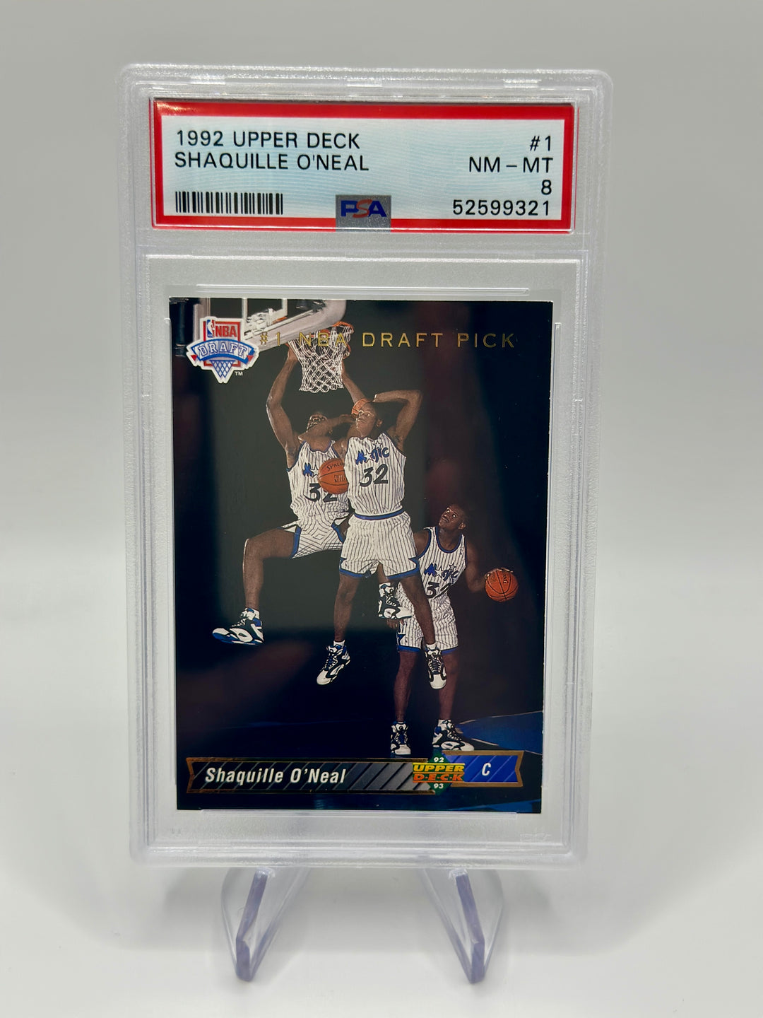 1992 Upper Deck Shaquille O'Neal #1 PSA 8