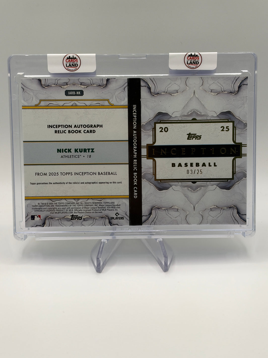 2025 Topps Inception Nick Kurtz Relic Booklet Auto /25