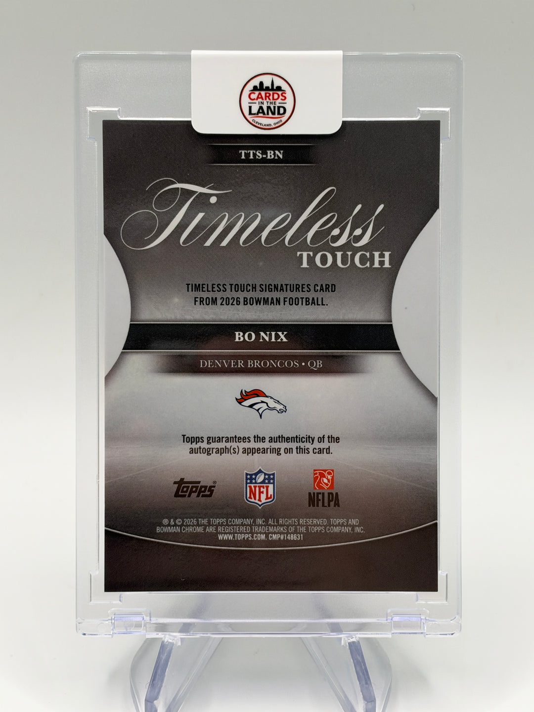 2026 Bowman Chrome Bo Nix Timeless Touch Auto #TTS-BN