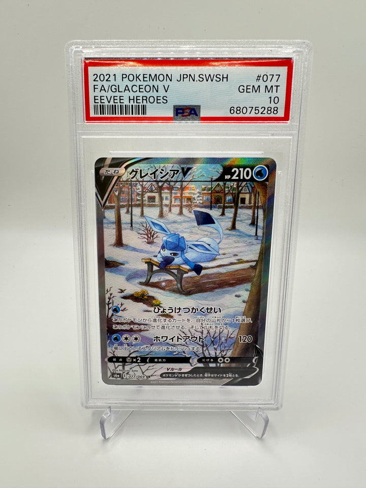 2021 Pokemon JPN. SWSH FA/Glaceon V Eevee Heros #077 PSA 10