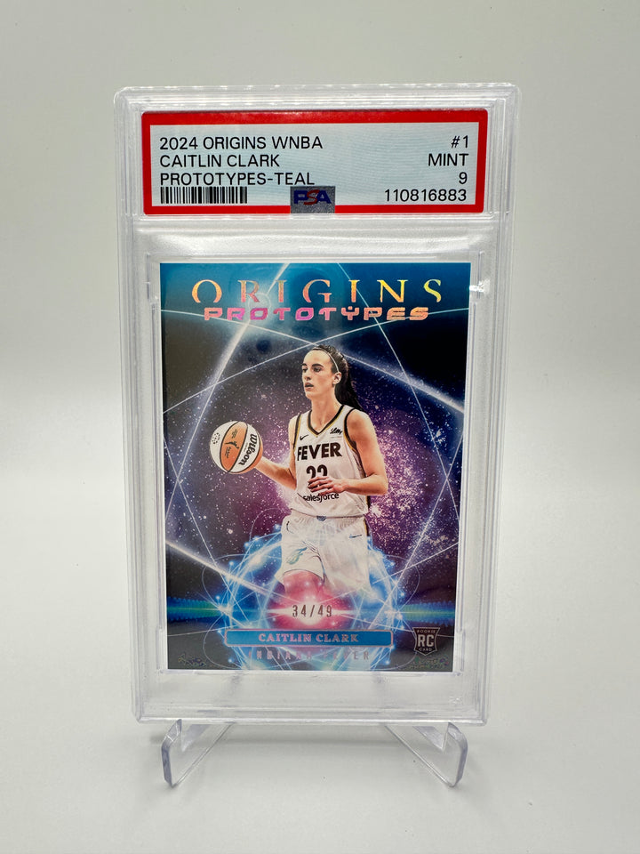 2024 Origins WNBA Caitlin Clark /49 Prototypes-Teal #1 PSA 9