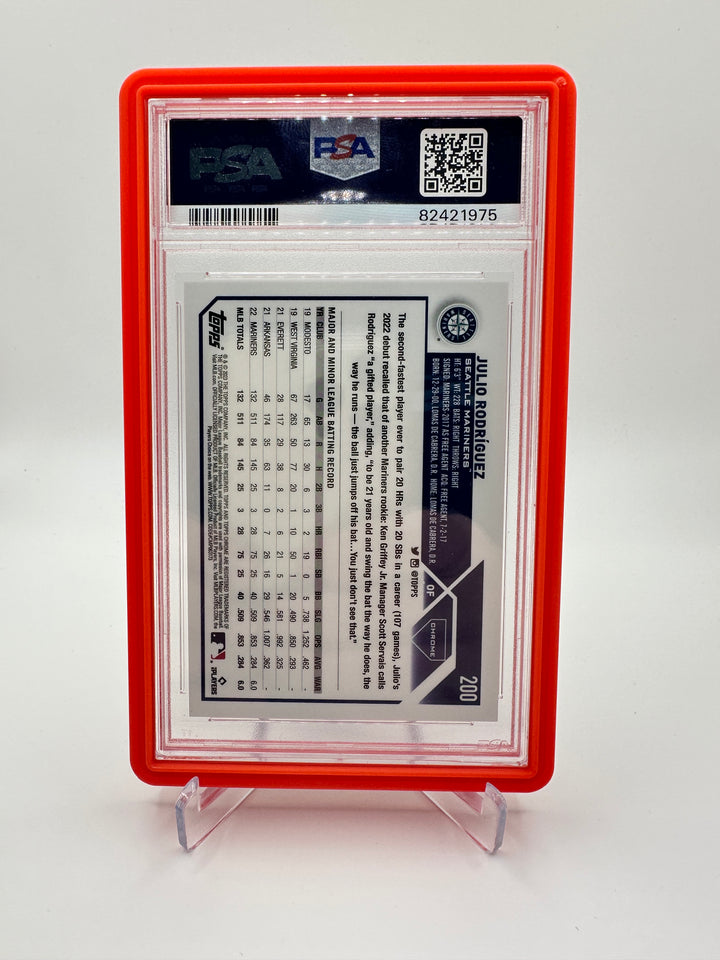 2023 Topps Chrome Julio Rodriguez Red Speckle /5 #200 PSA 9