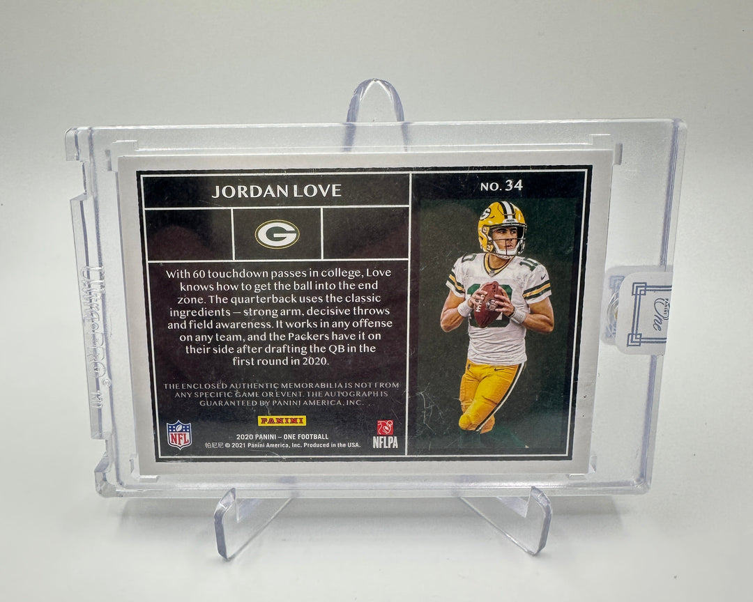 2020 Panini One Football Jordan Love Patch Auto RPA /75
