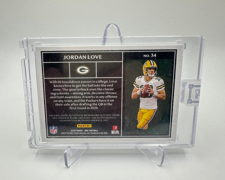 2020 Panini One Football Jordan Love Patch Auto RPA /75