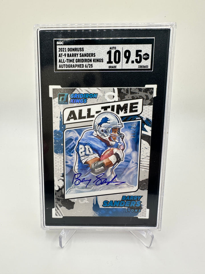 2021 Donruss Barry Sanders All-Time Gridiron Kings Auto /25 SGC 9.5 AUTO 10