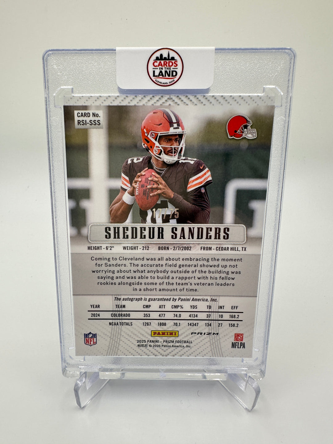 2025 Prizm Shedeur Sanders Auto Green Scope /75