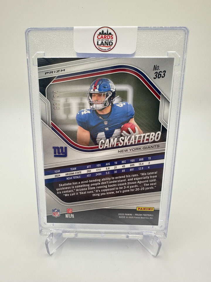 2025 Prizm Cam Skattebo Blue Cracked Ice /99