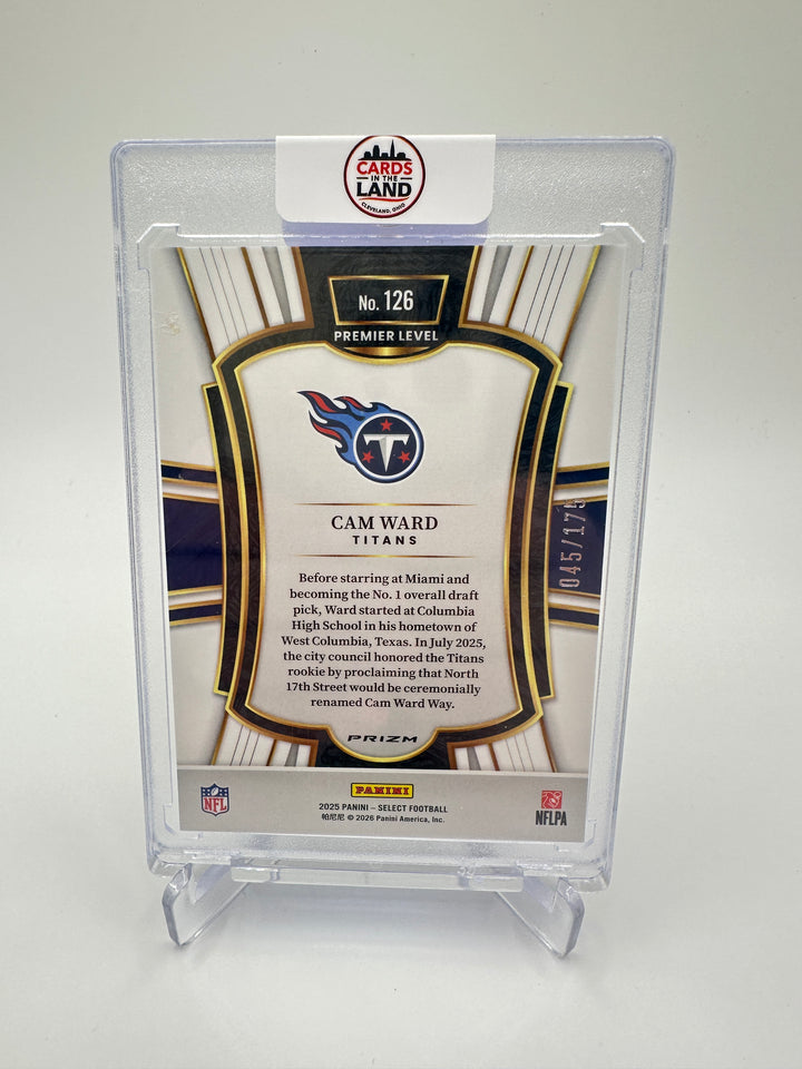 2025 Select Cam Ward #126 Blue Prizm Premier /175