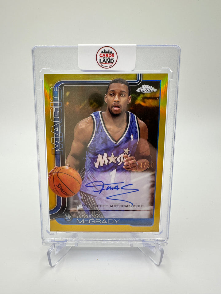 2025 Topps Chrome Tracy McGrady Gold Auto /50