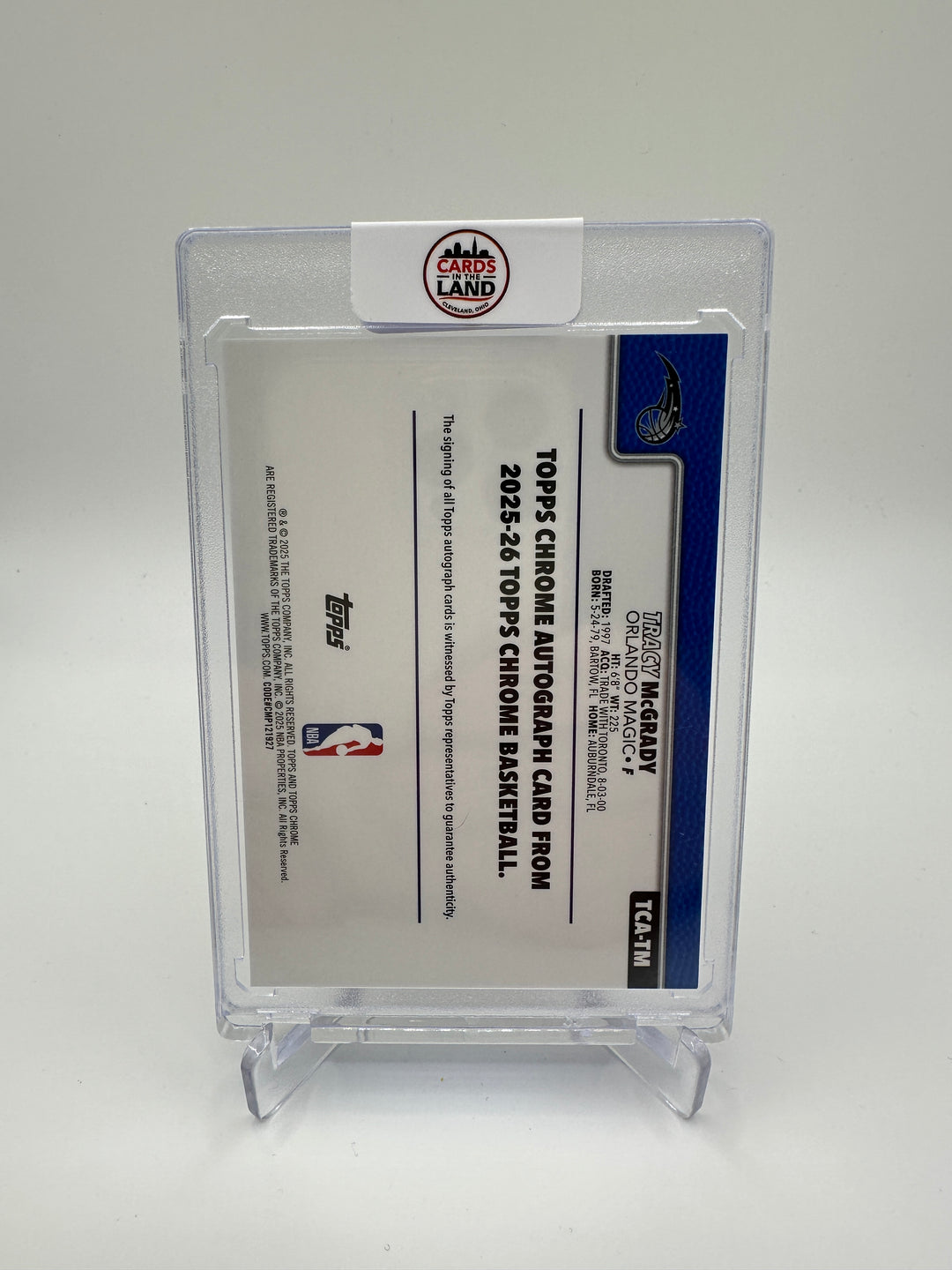 2025 Topps Chrome Tracy McGrady Gold Auto /50