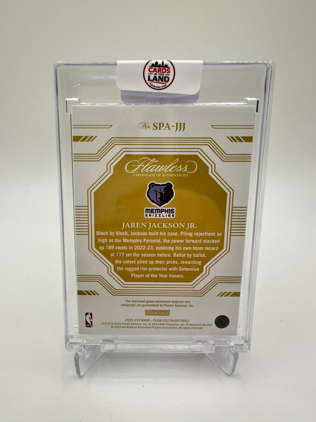 2022-23 Flawless Jaren Jackson Jr. Auto Patch /10