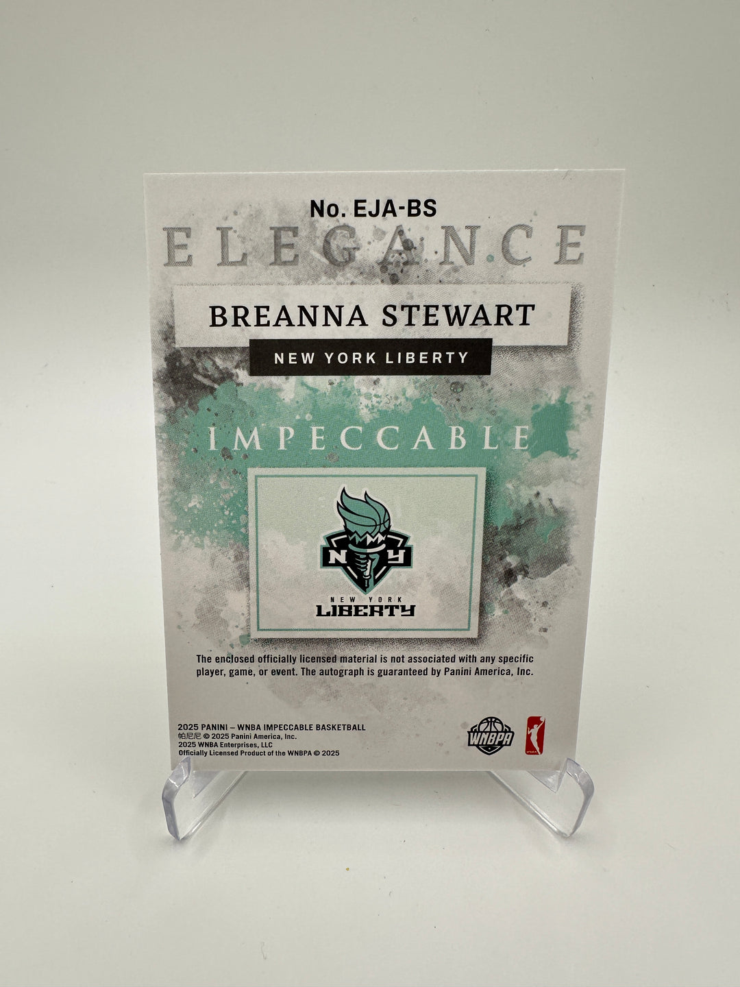 2025 WNBA Impeccable Breanna Stewart Patch Auto /10